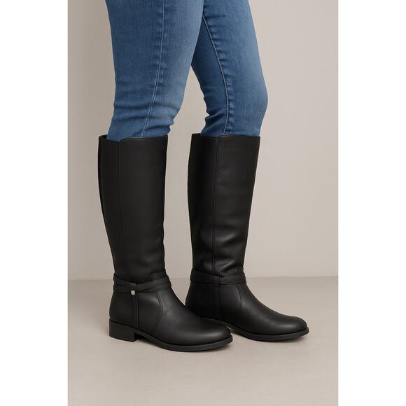 Life Stride Xtrovert Wide Calf Riding Boot Black Knee High Size 11W NEW in box - Picture 1 of 11